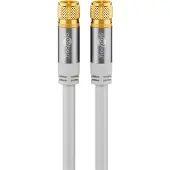 Goobay F (m) - F (m) coaxkabel | 135 dB | koper | recht | verguld | wit | 5 meter