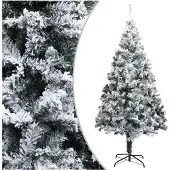 vidaXL Kunstkerstboom met sneeuw 180 cm groen