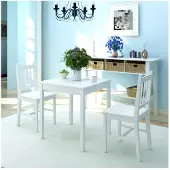 vidaXL 3-delige Eethoek wit