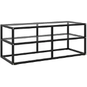 vidaXL Tv-meubel met gehard glas 100x40x40 cm zwart