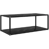 vidaXL Salontafel 100x50x35 cm gehard glas zwart