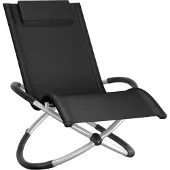 TecTake Outdoor schommelstoel - Opvouwbaar - Weerbestendige ligstoel - Relaxligstoel - Draagvermogen tot 150 kg - Ergonomische relaxstoel - Tuinmeubilair - Balkon of terras - Diverse kleuren - Zwart