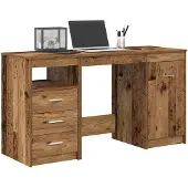 vidaXL Bureau met kast Oud hout Bewerkt hout
