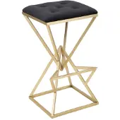 Mauro Ferretti barkruk Piramid, 40x40x75 cm, zwart en goud