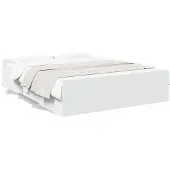 vidaXL Bedframe met lades bewerkt hout wit 150x200 cm