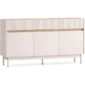 Selsey Dunea – Dressoir 3-deurs met 3 laden, Kasjmier grijs/eikenlook, 154 cm