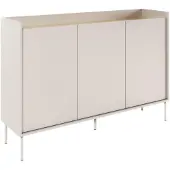 Selsey Tovi - Dressoir met 3 deuren, 140 cm, Cashmeregrijs / Eikenhoutlook