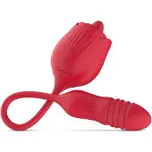 EasyToys 1+1 gratis: Clitoris Vibrator met Stotende Dildo The Rose