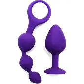 Rimba - Barcelona - Anaal Set Met Buttplug En Anaal kralen - Paars