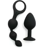 Rimba - Barcelona - Anaal Set Met Buttplug En Anaal kralen - Zwart