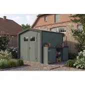 Weka Tuinhuis Killarney, 250x250 cm, groen-grijs, 28 mm, met plantentafel