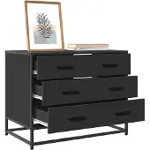 vidaXL Ladekast 70x41x56 cm bewerkt hout zwart