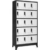 vidaXL Lockerkast 90x40x180 cm staal antracietkleurig en wit