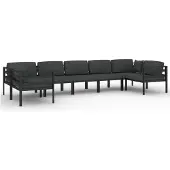 vidaXL 7-delige Loungeset met kussens aluminium antracietkleurig