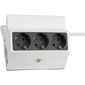 Brennenstuhl Klembare stekkerdoos 3-voudig 3m H05VV-F 3G1,5 wit/antraciet