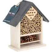 KOTARBAU Insectenhotel Voor In De Tuin - Hout - 80x150x200 mm - Wit & Grijs- Lieveheersbeestjes Huisje - Insectenhotel Voor Wilde Bijen - Insectenhuis om op te Hangen