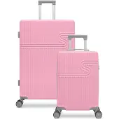 Bhppy Kofferset 2 delig - Handbagage koffer 28L - Reiskoffer 86L - TSA slot - Signature kofferset Pink Lady