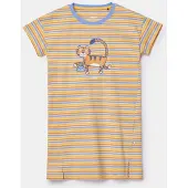 Woody slaapkleed dames - multicolor gestreept - tijger - 261-10-DZA-S/905 - maat S