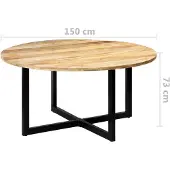 vidaXL Eettafel 150x73 cm massief mangohout