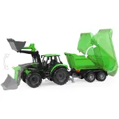 Lena speelgoed tractor Deutz-Fahr Agrotron 7250 TTV met aanhangwagen.