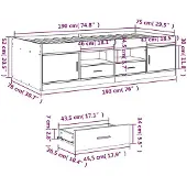vidaXL Slaapbank met lades zonder matras 75x190 cm gerookt eikenkleur