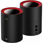 Cudy M3000 2-Pack Dual-band (2.4 GHz / 5 GHz) Wi-Fi 6 (802.11ax) Zwart, Rood 1 Intern