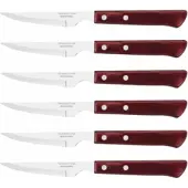 Tramontina Steak- of Pizzamessenset Spaanse Stijl Rood (Set van 6)