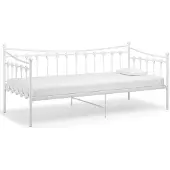 vidaXL Slaapbank metaal wit 90x200 cm