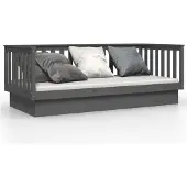 vidaXL Slaapbank 80x200 cm massief grenenhout grijs
