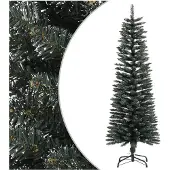 vidaXL Kunstkerstboom met standaard smal 120 cm PVC groen