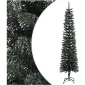 vidaXL Kunstkerstboom met standaard smal 240 cm PVC groen