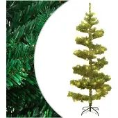 vidaXL Kunstkerstboom met verlichting en standaard 150 cm PVC groen