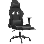 vidaXL Gamestoel met voetensteun kunstleer zwart