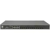 Level One 8x Ethernet / 12x SFP+ DRAM, Flash, AC, 50/60 Hz (8 Havens), Netwerkschakelaar, Grijs