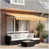 vidaXL Uitschuifbare luifel Zand 450 × 350 cm Polyester en Aluminium