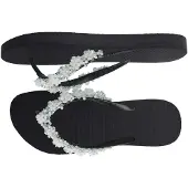 Uzurii Precious Bloom White Dames Slippers Black Maat 39/40