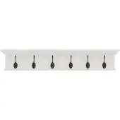 Nova solo Halifax Wandkapstok met 6 Haken en Geïntegreerde Hoedenplank - Stijlvol Klassiek Landelijk Design in Wit met Hoogwaardige Afwerking van Massief Hout