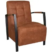 Lizzely Garden & Living Fauteuil Noud loungestoel cognac microvezel armstoel