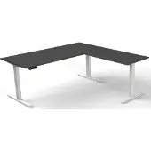 Kerkmann Move 3 Zit-sta-bureau Vrije vorm Antraciet T-Voet 1,800 (B) x 1,800 (D) x 1.200 (H) mm Hout