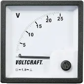 Voltcraft AM-72x72/25V AM-72x72/25V Analoog inbouwmeetinstrument AM-72x72/25 V 25 V Draaispoel