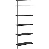 vidaXL Boekenplank 5-laags 60 x 24 x 168 cm Bewerkt hout Zwart Eiken