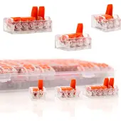 Rosfix Snelklemmen 90 Stuks – Plastic Organizer, Duurzaam | 32A 250V 0,14–4,0mm² | Elektrisch, Auto, DIY