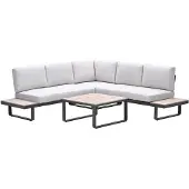 Garden Impressions Diego loungeset 4-delig - donker grijs