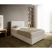 DELIFE Boxspringbed Dream-Well 120x200 cm Bouclé Crème-Wit met Pocketveringmatras en Topper Visco