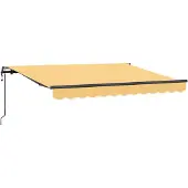 vidaXL Uitschuifbare luifel Zand 500 × 350 cm Stof en Aluminium