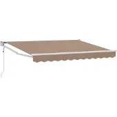 vidaXL Uitschuifbare luifel Taupe 3 x 2,5 m Polyester en Metaal