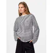Pieces Shirt 'PCSadie' zwart / wit