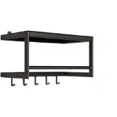 Bommel Wonen Kapstok Karel - 50 cm - hoedenplank - 5 haken - metaal Zwart