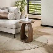 Zijlstra Bijzettafel Flow Solid - rond Ø45 cm - Acacia Glaze Bruin
