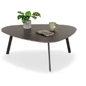 De Bommel Meubelen Salontafel Torino - kiezelvorm 80x105 cm - Keramiek Sharon/Zwart Marmerlook (mat) - OP=OP